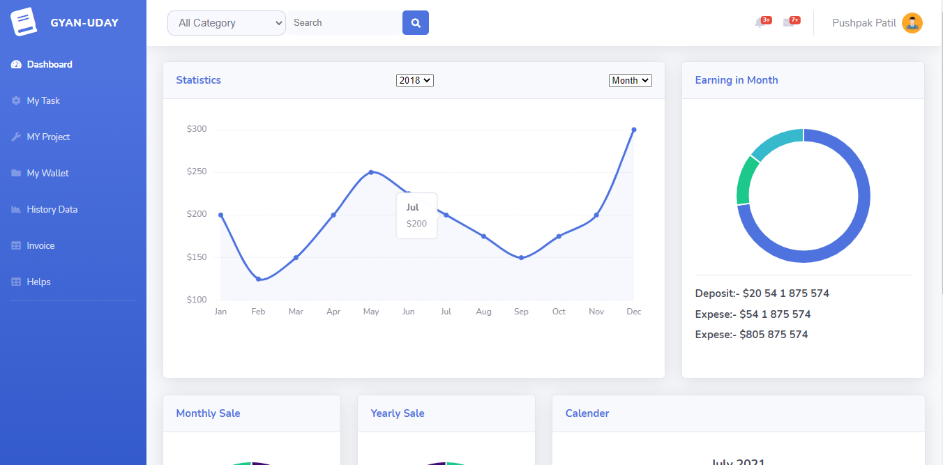 Admin Dashboard Şablon
